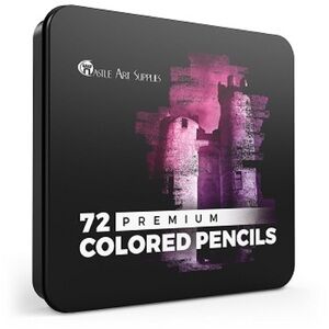 Castle Art Supplies 72 Premium Soft Core Colored Pencils Set in Tin Case